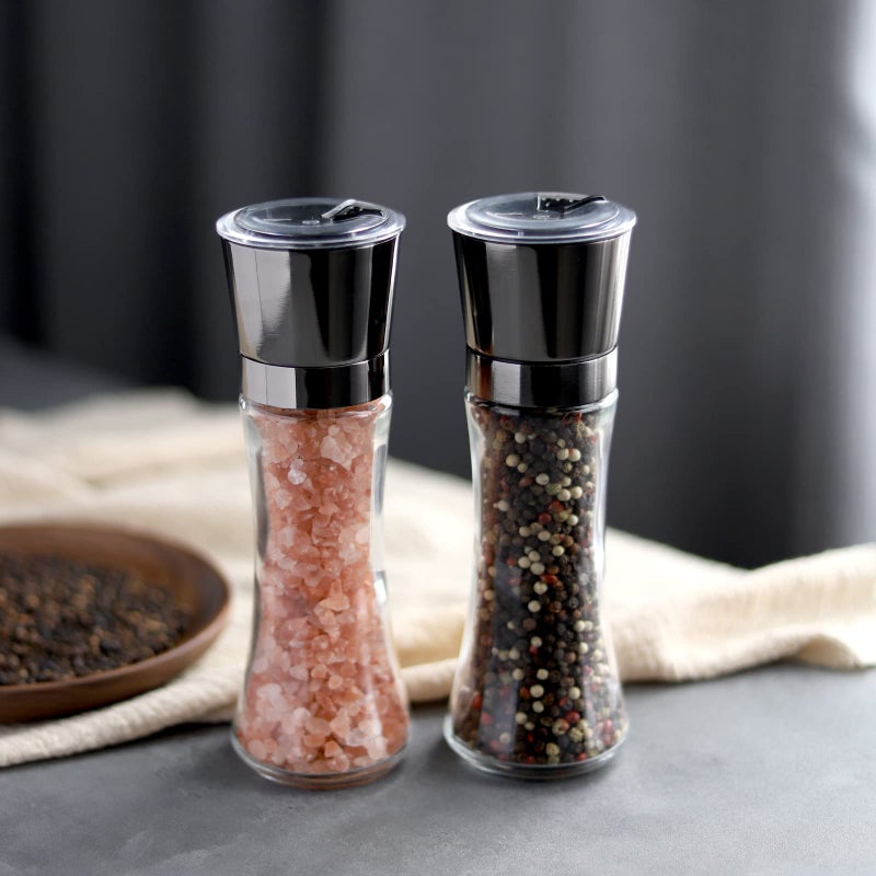 VEVOK CHEF Salt and Pepper Grinder Set Stainless Steel Black Salt and Pepper Mill with Adjustable Coarseness Salt Shaker Set Spice Grinder Black Pepper Grinder Refillable Home Kitchen - Image 5
